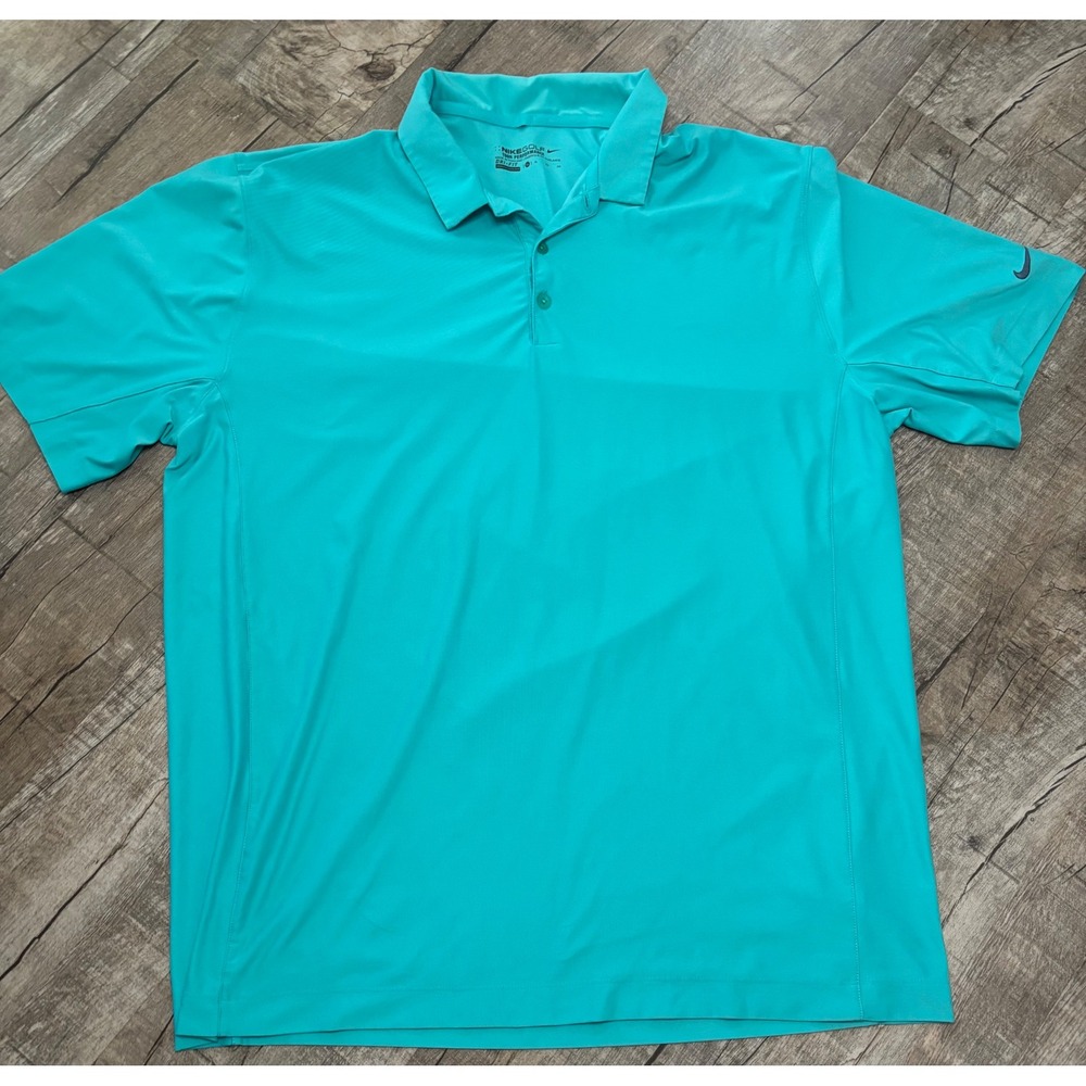 Nike Golf Tour Performance Dri-Fit Polo Shirt Mens XL Teal Blue Short Sleeve